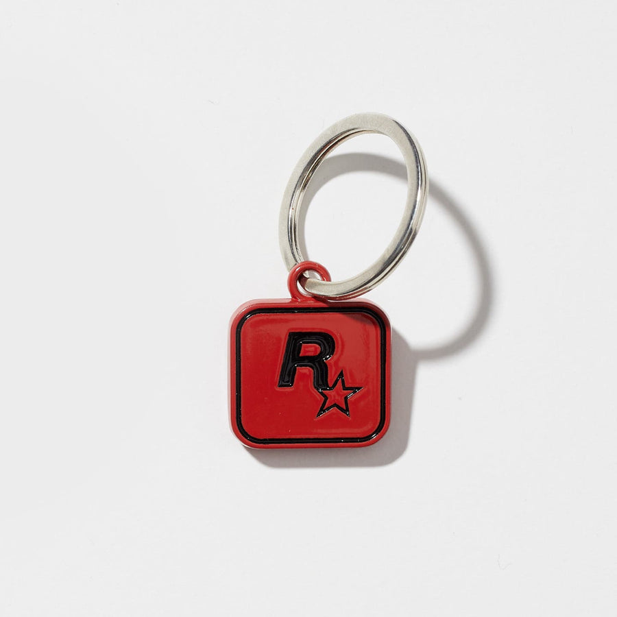 Portachiavi Rockstar Games nero su rosso