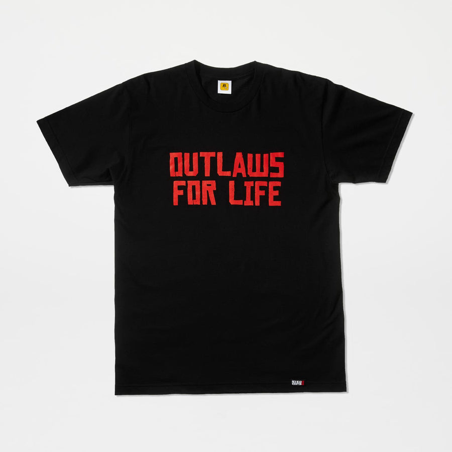 Maglietta OUTLAWS FOR LIFE rosso su nero